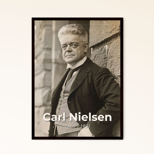 Timeless Portrait of Carl Nielsen: Celebrated Danish Composer in Monochrome Elegance – Perfect for Home Decor & Gift Giving!