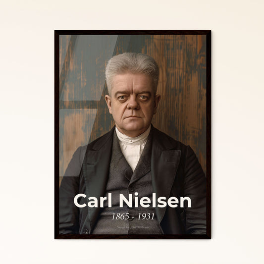 Timeless Elegance: Carl Nielsen Portrait - Danish Composer Captured in Ultra-Realistic Sepia – Perfect for Home Décor & Gifts