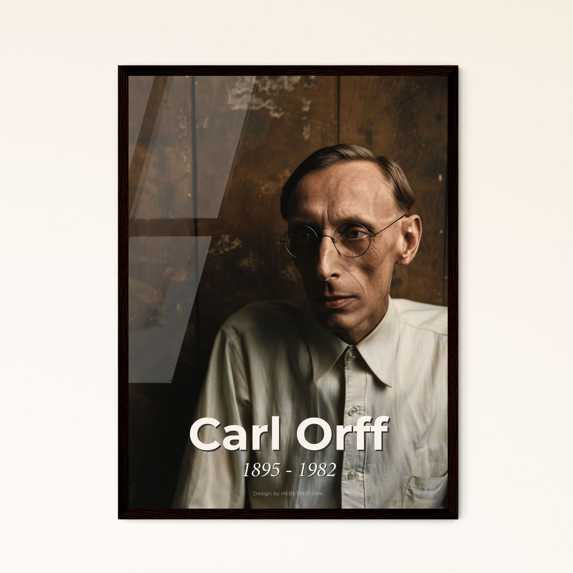 Carl Orff: A Timeless Tribute to the Maestro of Carmina Burana - Iconic Portrait in Vintage Style for Elevated Home Décor