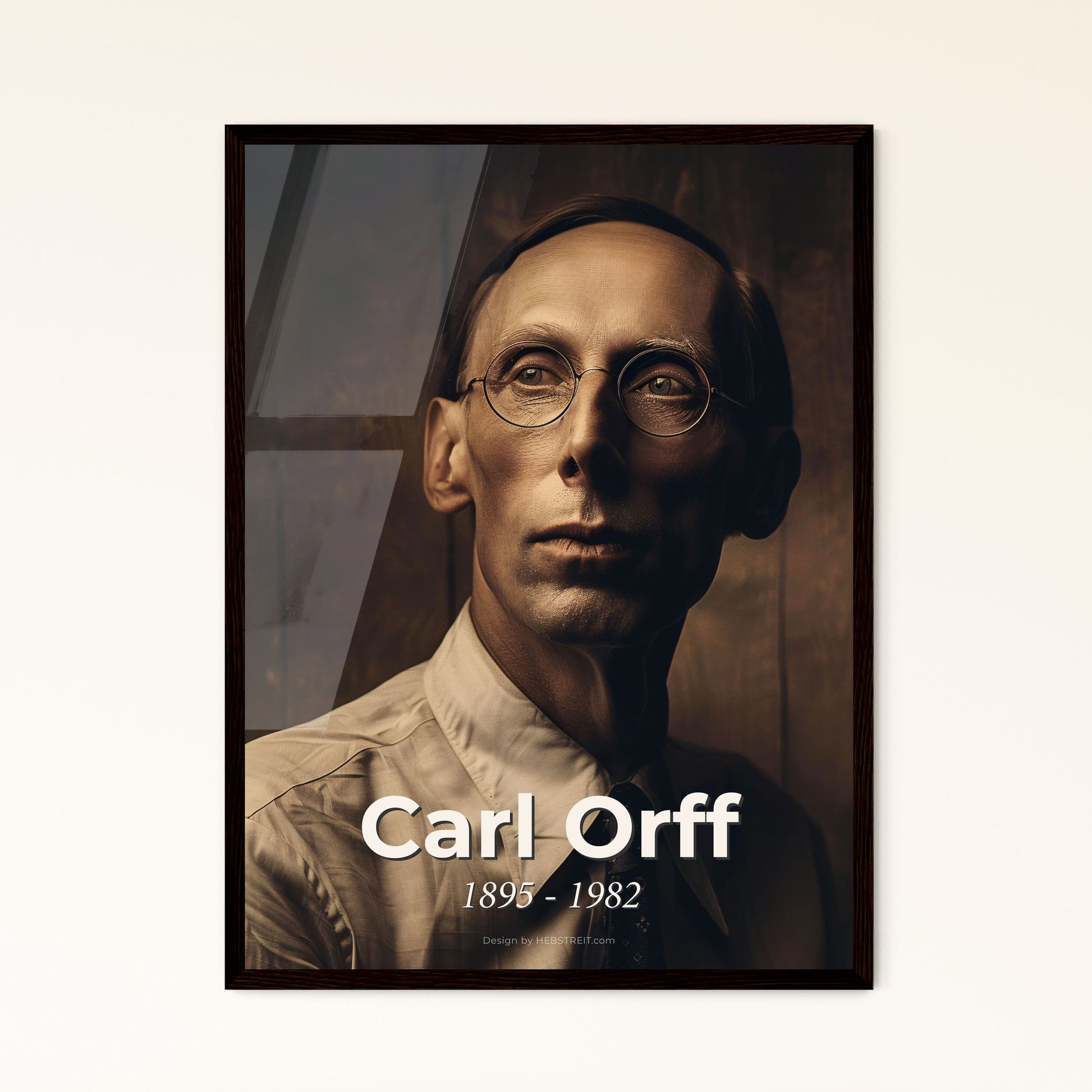 Carl Orff Portrait: Timeless Tribute to the Iconic Composer of Carmina Burana – Perfect Wall Art for Music Lovers & Interior Design