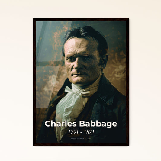 Timeless Tribute to Charles Babbage: The Father of Computing - Stunning Monochromatic Portrait for Elegant Home Decor