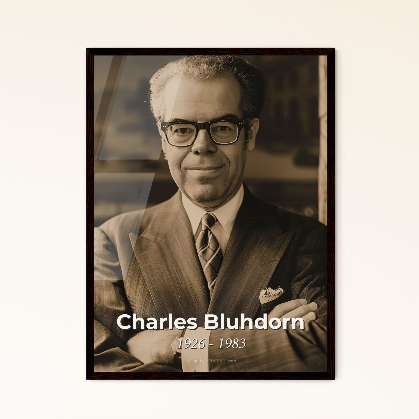 Charles Bluhdorn: Visionary Industrialist & Hotelier - Iconic Portrait on Rustic Background, Perfect for Home Décor & Gifts