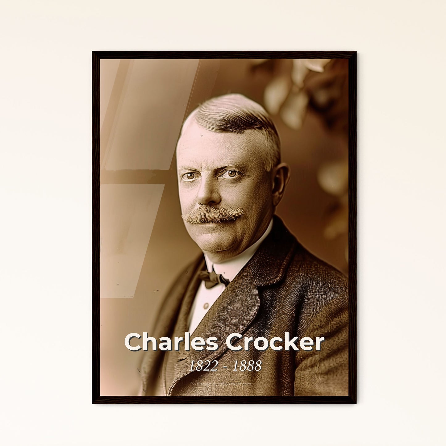 Charles Crocker: Visionary Industrialist - Iconic Portrait in Monochrome Elegance, Perfect for Home Decor & Gift Giving