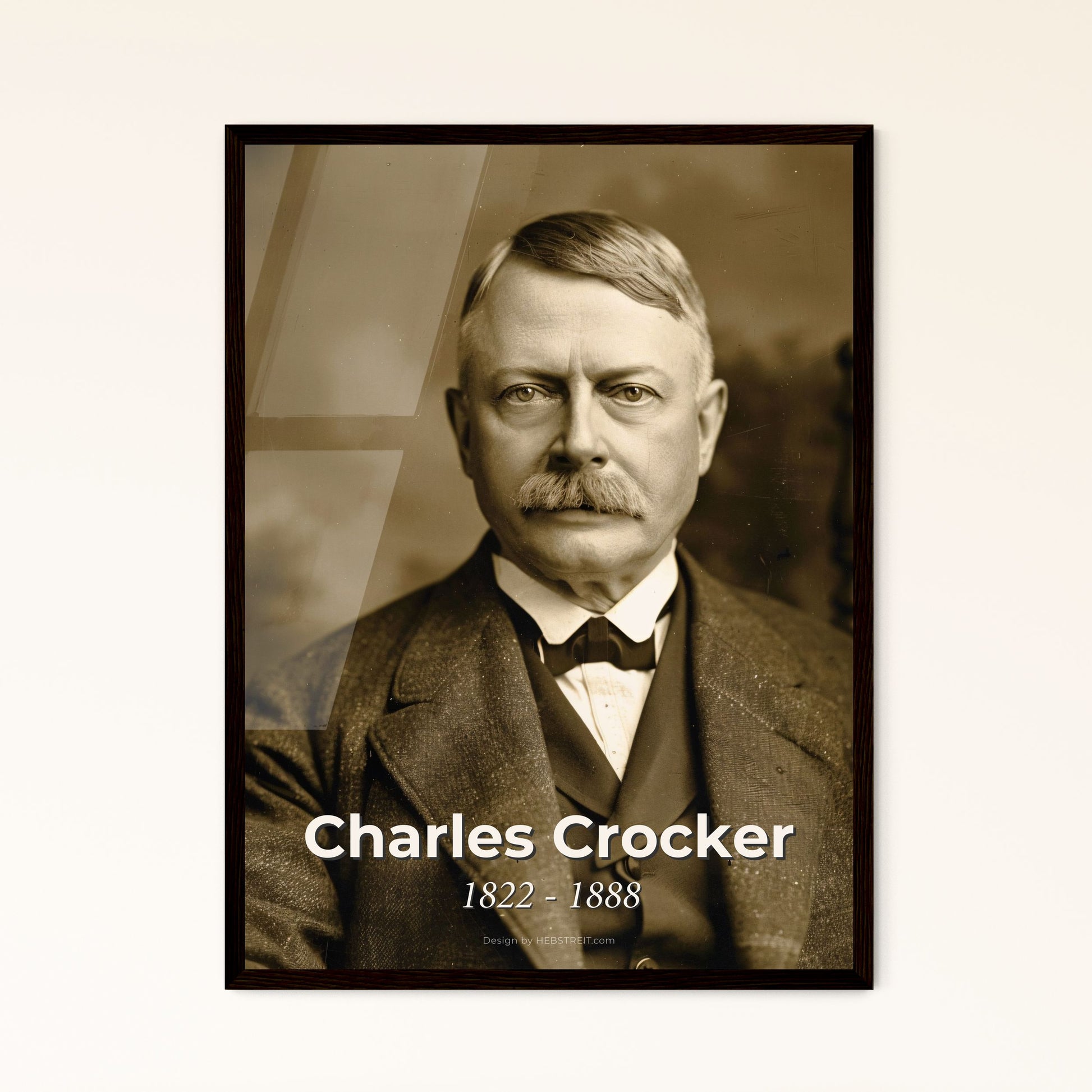 Charles Crocker: Visionary Industrialist & Pioneer of American Railroads - Exquisite High-Contrast Monochrome Art Print