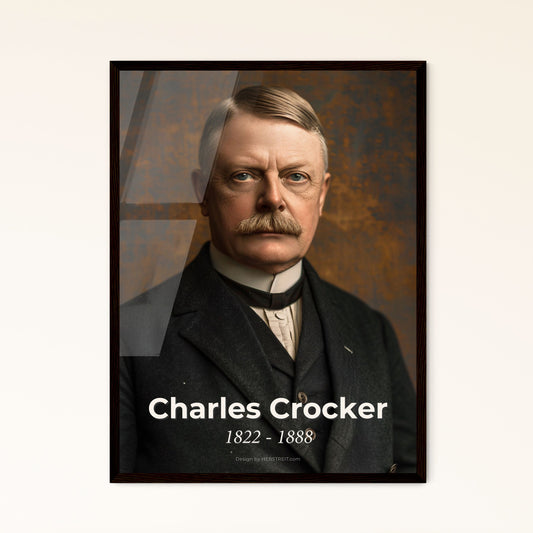 Charles Crocker: Iconic Portrait of a Railroad Pioneer - Stunning Monochromatic Art Print for Home Decor & Gifting