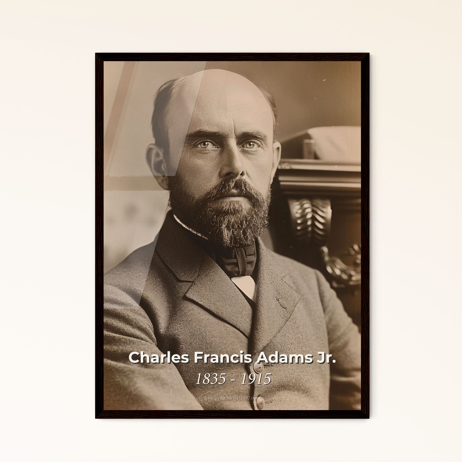 Charles Francis Adams Jr. - Inspiring American Railway Pioneer Portrait, Ultra-Realistic Vintage Film Style, Perfect for Home Decor