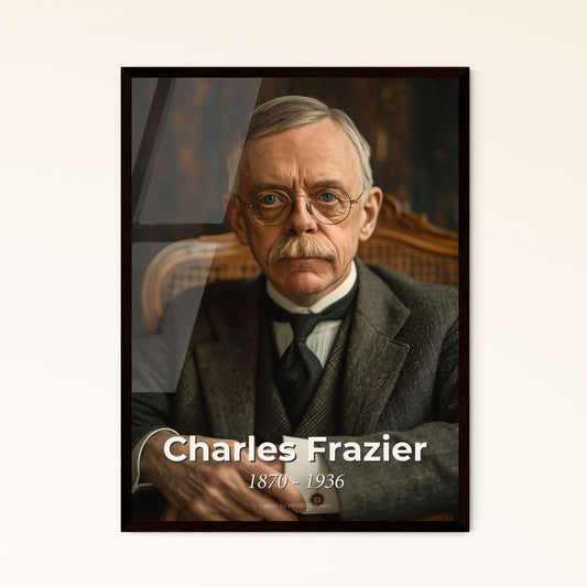 Charles Frazier: Pioneer Neurosurgeon (1870-1936) - Stunning Monochromatic Portrait on Rustic Background for Home Decor