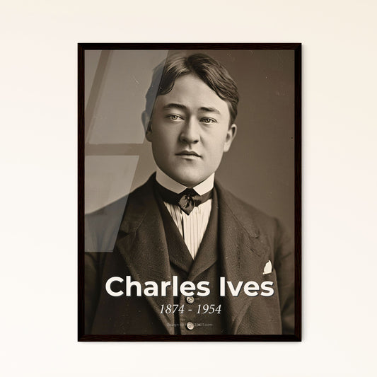 Timeless Tribute to Charles Ives: Innovative American Composer in Monochrome Elegance - Ideal for Home Decor & Gifting