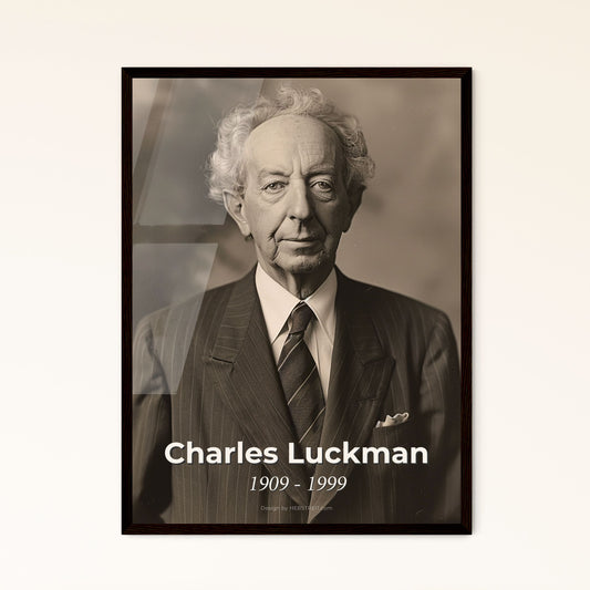 Charles Luckman: Visionary Architect & Developer - Timeless Portrait on Rustic Background, Perfect for Home Decor & Gifting