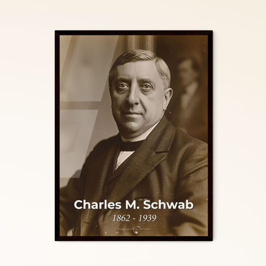 Timeless Portrait of Charles M. Schwab: American Steel Visionary - Stunning Art Print for Home Decor, Framed & Aluminum Options