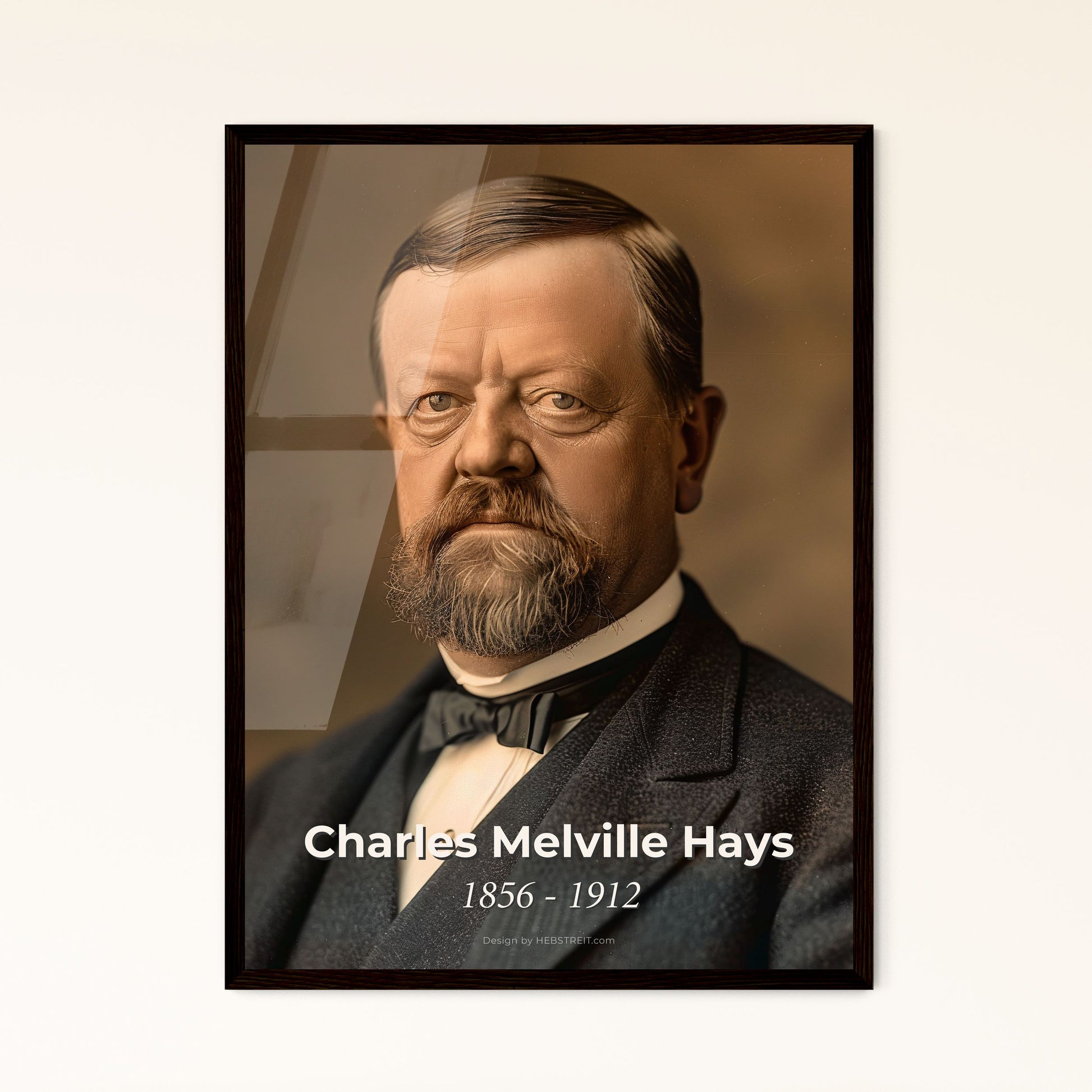 Charles Melville Hays: Visionary Railway Pioneer – Ultra-Realistic Portrait in Sepia, Perfect for Elegant Home Decor & Gifting