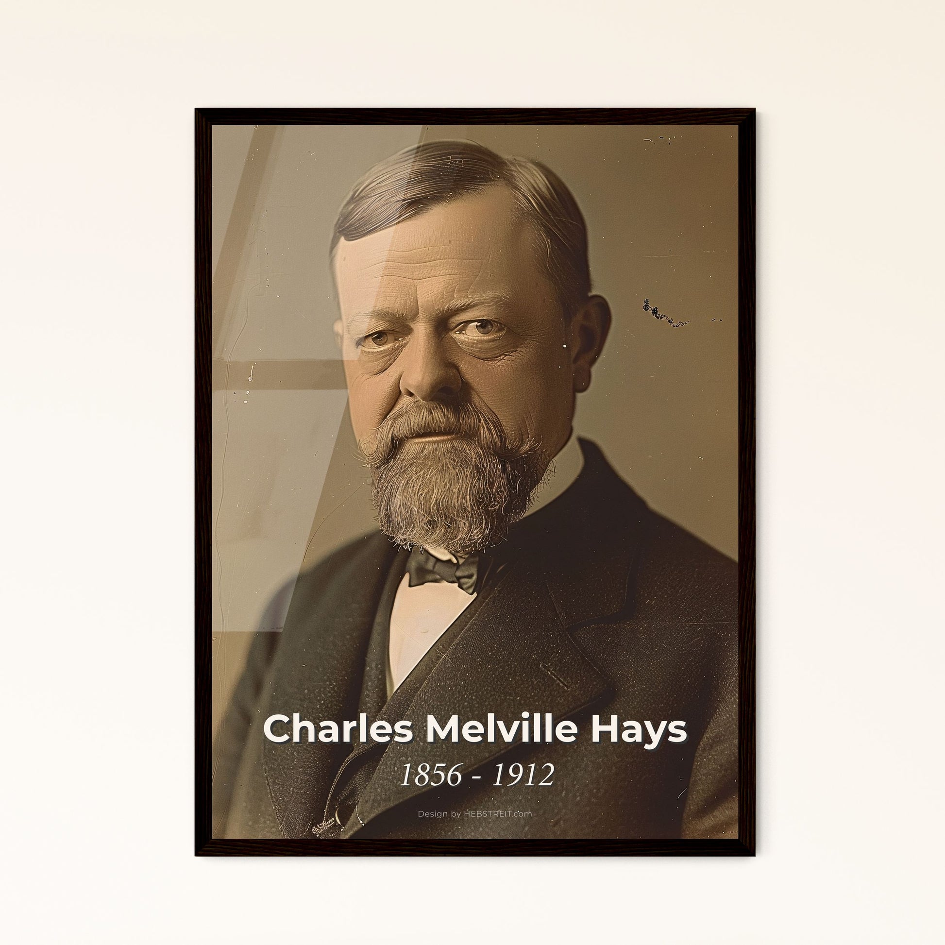 Charles Melville Hays: 1856-1912 - Captivating Portrait of the Influential Railway Executive in a Timeless Monochrome Art Piece