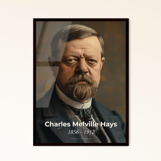 Timeless Portrait of Charles Melville Hays: Iconic Railway Executive in Monochrome Elegance – Perfect for Home Décor & Gifting