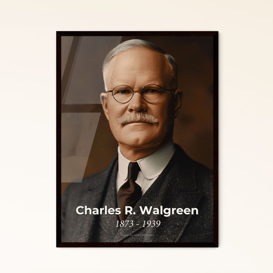 Timeless Tribute to Charles R. Walgreen: Iconic Portrait of an American Pharmacy Pioneer, Radiating Authenticity and Optimism