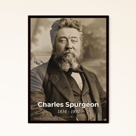 Charles Spurgeon: The Prince of Preachers - Timeless Portrait in Monochrome, Perfect for Home Decor & Gift Giving