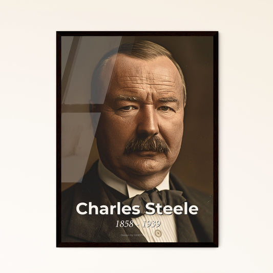 Charles Steele: A Mastermind of American Finance (1858-1939) - Exquisite Monochrome Portrait Art for Timeless Home Décor