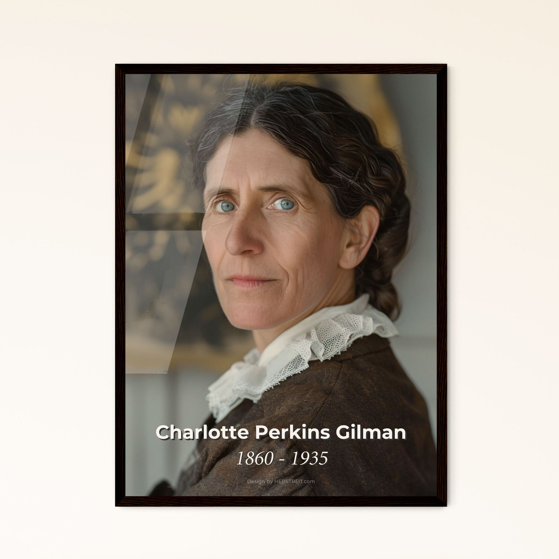 Empowering Legacy: Charlotte Perkins Gilman, Pioneer of Women's Rights - Stunning Monochromatic Print for Timeless Home Decor