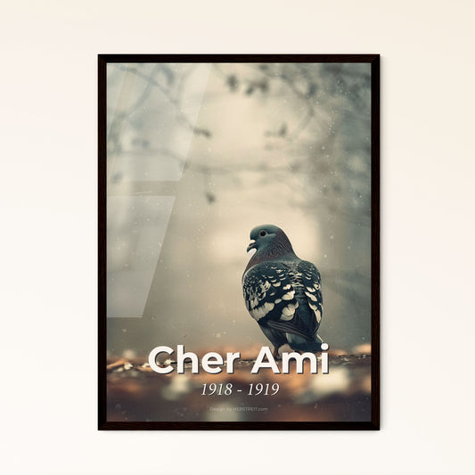Cher Ami: The Heroic Homing Pigeon of WWI - Cinematic Portrait in Monochrome for Timeless Home Decor & Unique Gifts