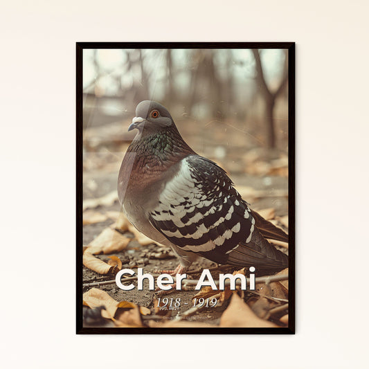 Heroic Cher Ami: Iconic WWI Pigeon Tribute - Cinematic Portrait Print, Perfect Gift or Statement Décor for Any Home