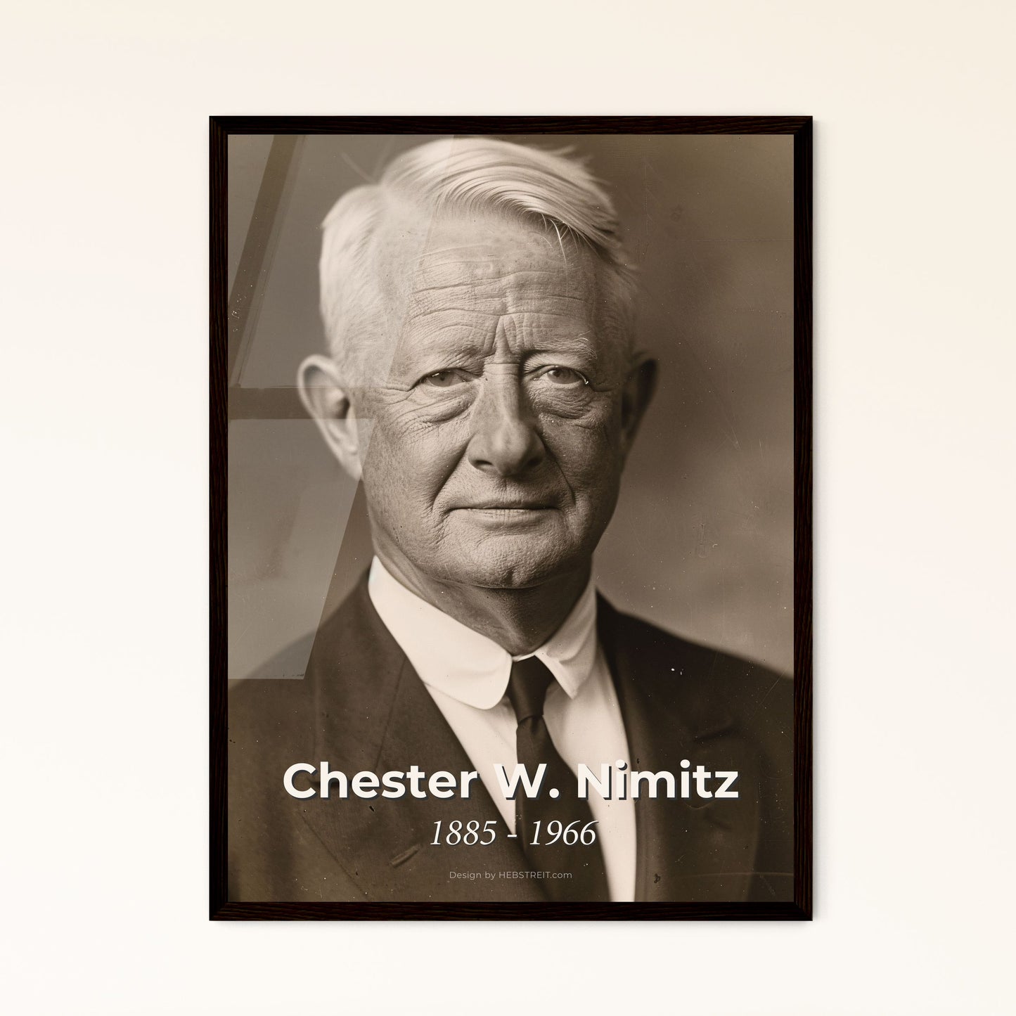 Chester W. Nimitz: Iconic WWII Fleet Admiral Portrait - Cinematic Art Print for Home Décor | Framed or Aluminum Options Available