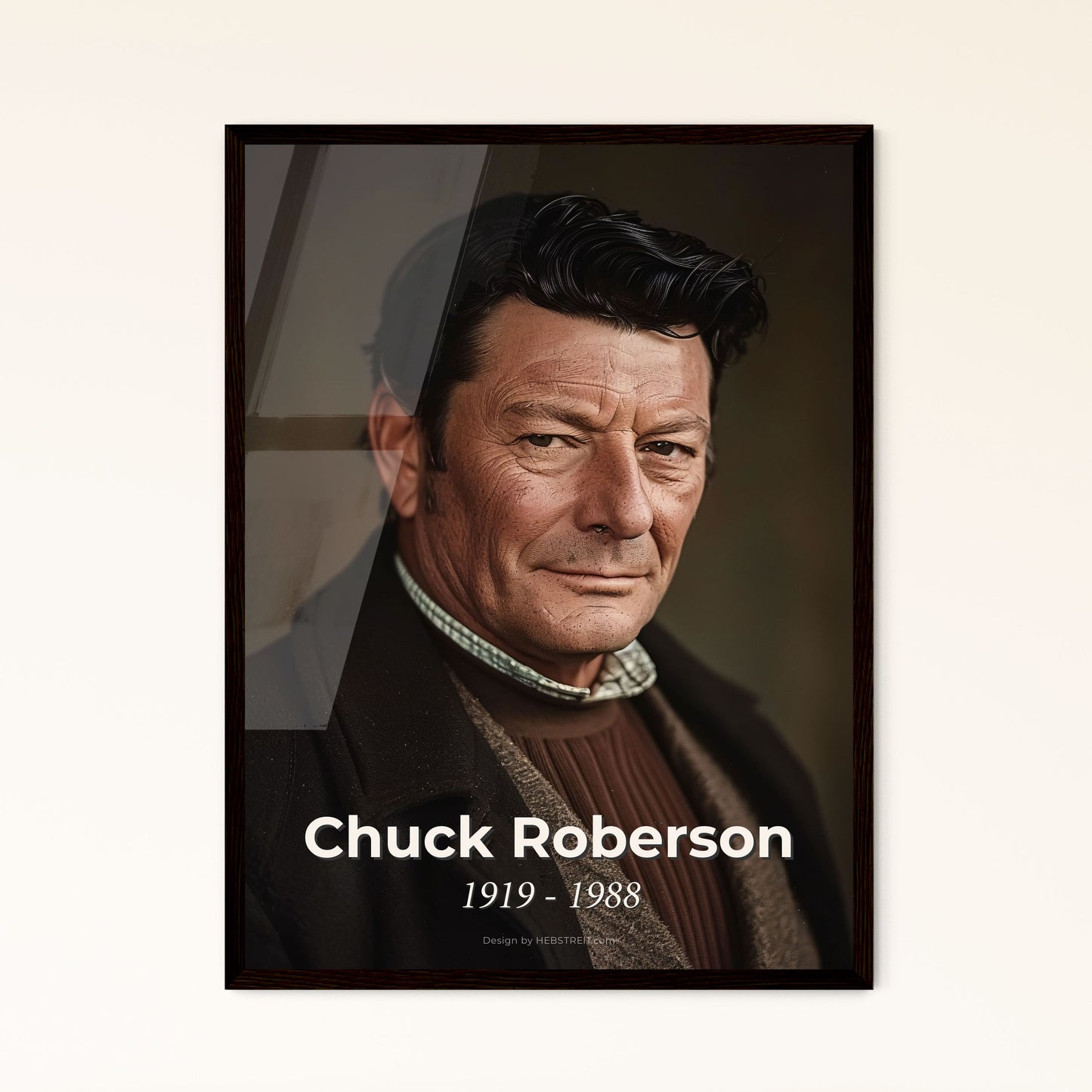 Chuck Roberson: Legendary Stuntman & Actor - Timeless Monochromatic Portrait with Cinematic Flair, Perfect for Home Decor