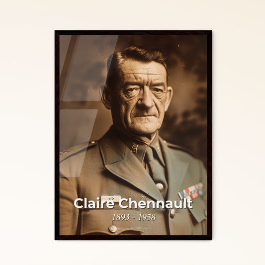 Vintage Elegance: Claire Chennault, 1893-1958 - Iconic Flying Tigers Leader, Stunning Ultra-Realistic Portrait Art Print