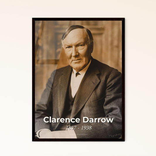 Clarence Darrow: Iconic Defender of Justice - Timeless Portrait in Monochrome, Perfect for Home Decor or Thoughtful Gifting