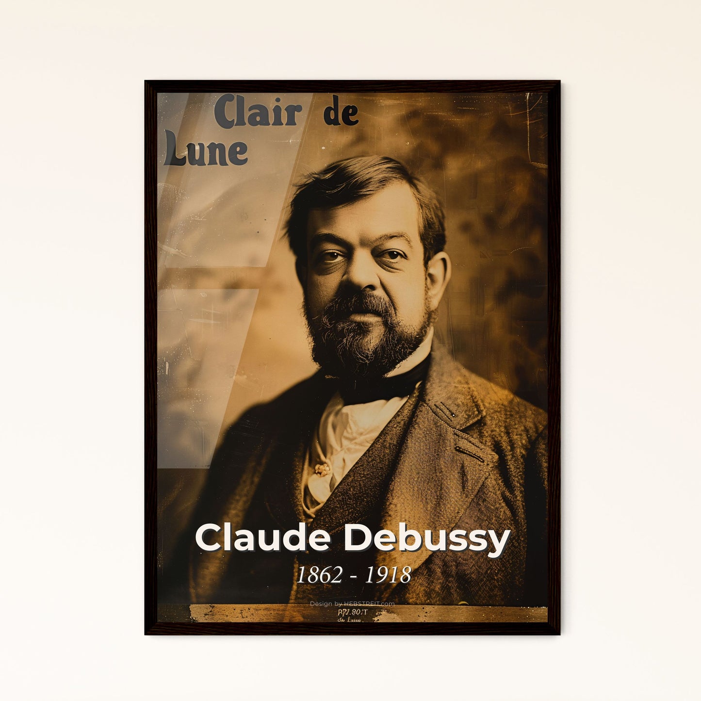 Claude Debussy: Timeless Impressionist Composer Portrait - Monochromatic Elegance for Home Decor & Unique Gift Ideas