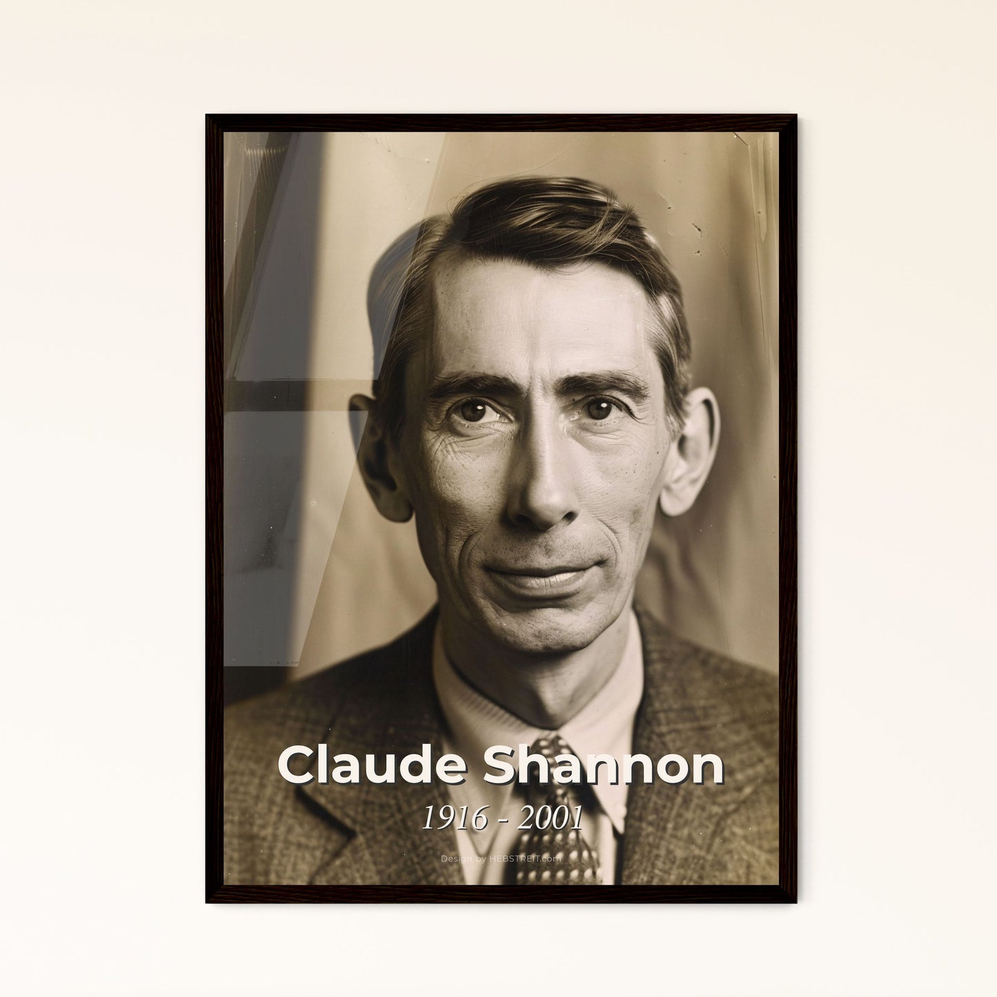 Claude Shannon: Legacy of Innovation - Exquisite Art Print Honoring the Father of Information Theory, Perfect for Home Decor