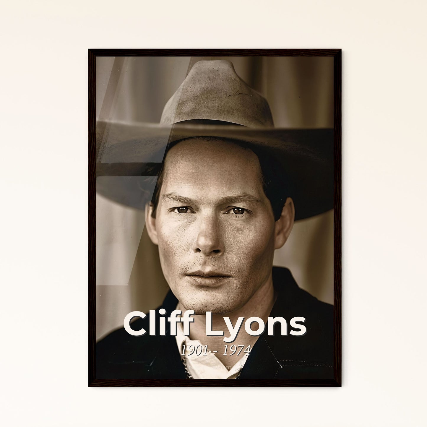 Cliff Lyons: Iconic Stuntman & Actor in Westerns - Timeless Monochromatic Art Print, Perfect for Home Decor & Gifts