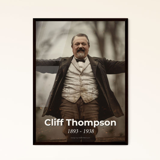 Cliff Thompson: Iconic 1893-1938 American Stuntman & Actor - Cinematic Monochrome Print, Perfect for Home or Gifting