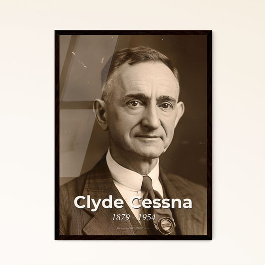 Captivating Portrait of Clyde Cessna: Aviation Pioneer & Cessna Aircraft Founder - Timeless Art for Home Decor & Gifts