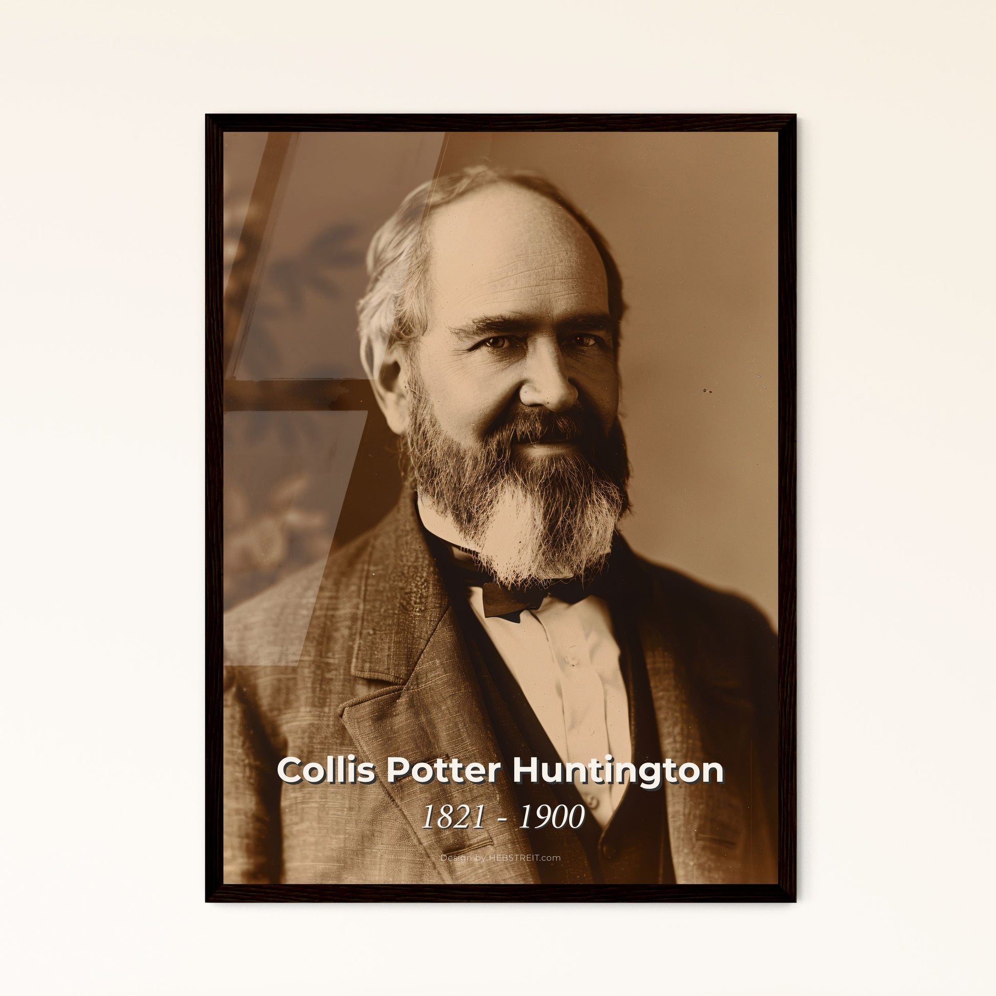 Timeless Portrait of Collis Potter Huntington: Visionary Railroad Tycoon - Ideal Gift & Elegant Home Décor Print