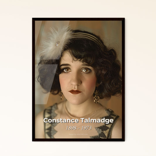 Constance Talmadge: Iconic Silent Film Star Portrait - Timeless Elegance in Artful Monochrome - Perfect for Home Décor