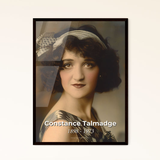 Elegant Portrait of Constance Talmadge: Iconic Silent Film Star in Sepia Monochrome - Perfect Gift for Vintage Movie Lovers!