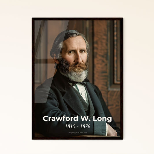 Crawford W. Long: Pioneering Anesthesiologist - Timeless Portrait in Sepia, Perfect for Elegant Home Decor & Thoughtful Gifts