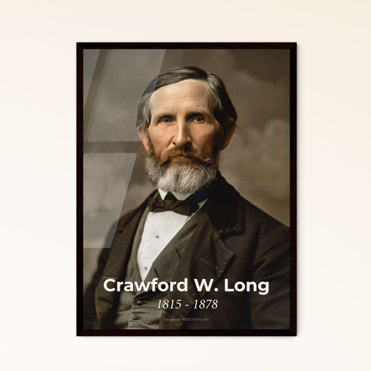 Captivating Portrait of Crawford W. Long: Pioneer of Anesthesia, Fine Art Print for Home Decor, Gift or Framed Elegance