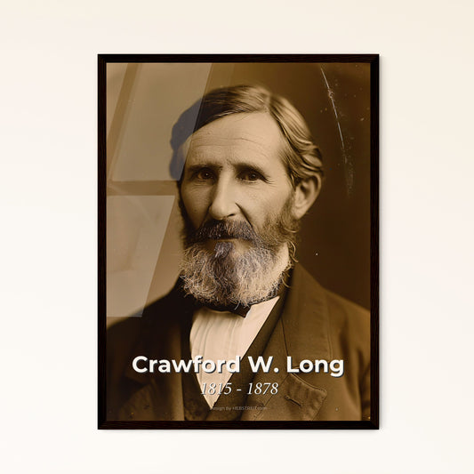 Crawford W. Long: Pioneering Anesthesiologist - Vintage Portrait in High Contrast Elegance for Stylish Home Decor & Timeless Gifts