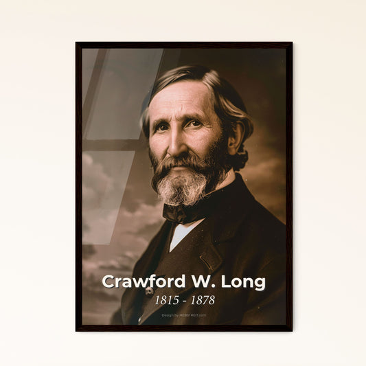 Timeless Tribute: Crawford W. Long, Pioneer of Anesthesia - Stunning Sepia Portrait Print for Home Decor & Gifting Excellence