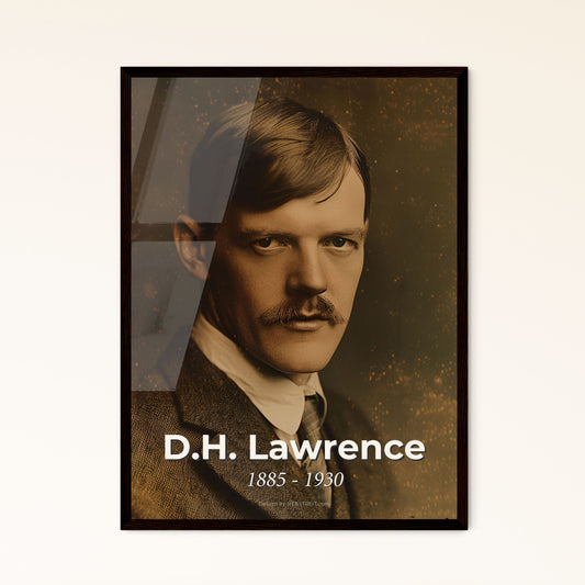 Timeless Portrait of D.H. Lawrence: Iconic British Writer Captured in Cinematic Monochrome - Perfect for Home Decor & Gifting