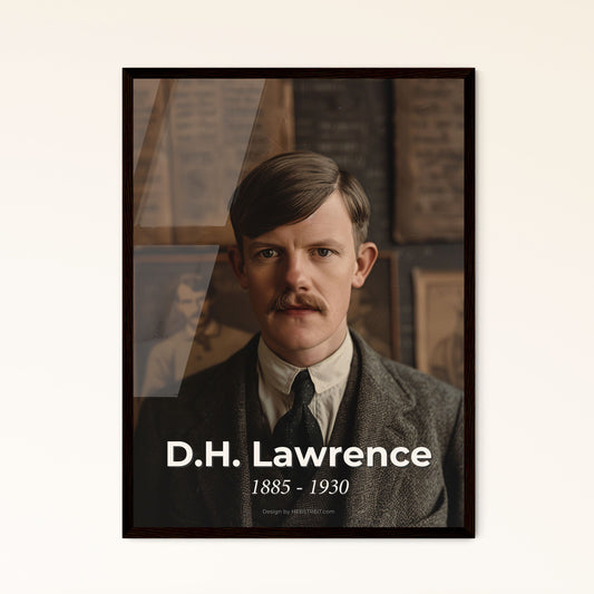 Timeless Portrait of D.H. Lawrence: Master of Human Emotion - High-Quality Print, Framed or Aluminum Art for Home Decor