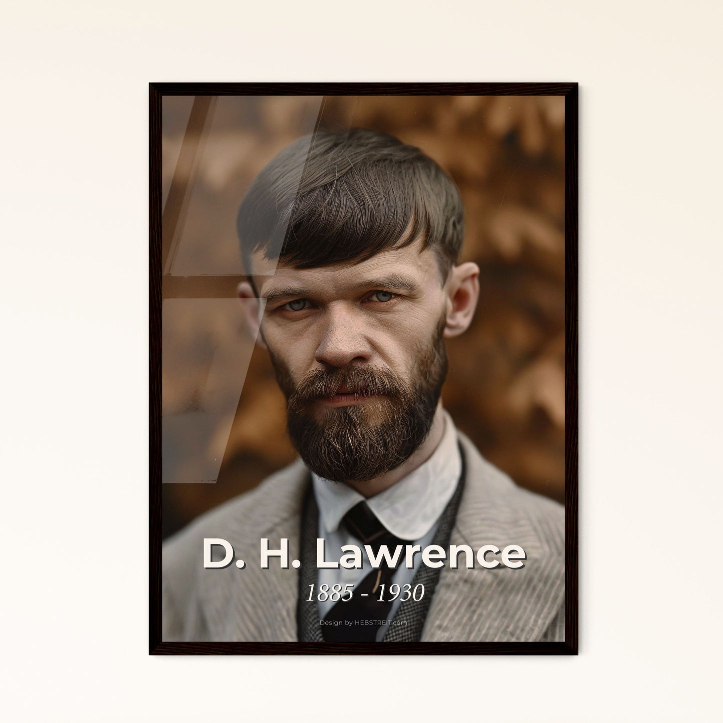Timeless Portrait of D.H. Lawrence: A Tribute to Passionate Literary Influence - Premium Art Print for Home Décor