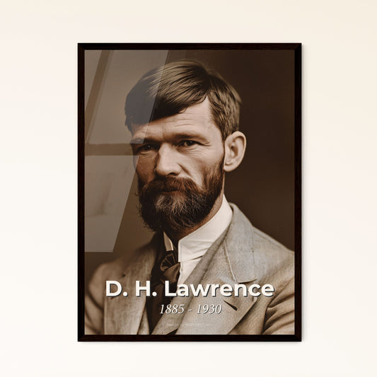 D.H. Lawrence: A Timeless Portrait of Passion and Artistry - Embrace Literary Legacy in a Stunning Monochrome Print