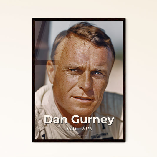 Dan Gurney: Racing Legend - Timeless Portrait in Vintage Elegance, Celebrating an Icon in Motorsports – Perfect for Any Space