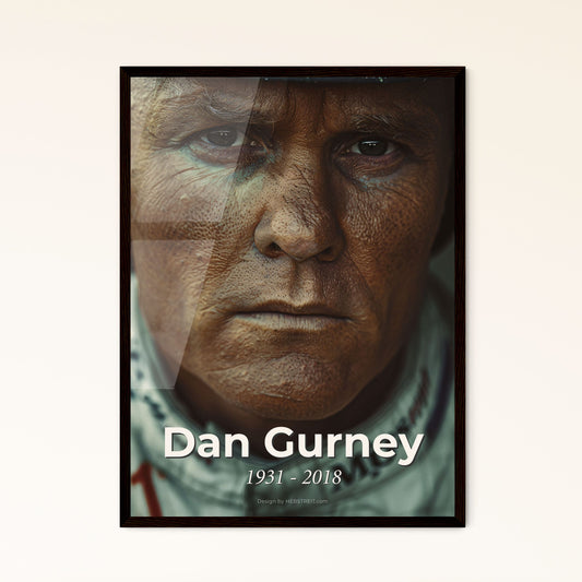 Dan Gurney: Iconic Racing Legend (1931-2018) - Timeless Portrait in Monochrome | Premium Print for Home Décor