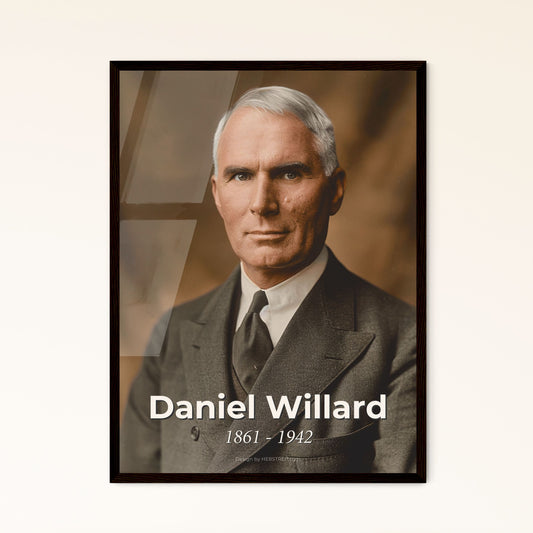 Daniel Willard: Pioneering American Railway Executive - A Timeless Portrait in Monochrome Artistry for Elegant Home Décor