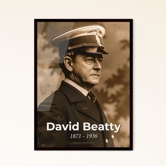 Timeless Portrait of Admiral David Beatty: Iconic Jutland Leader, Ultrarealistic Print for Elegant Home Décor & Gift Options