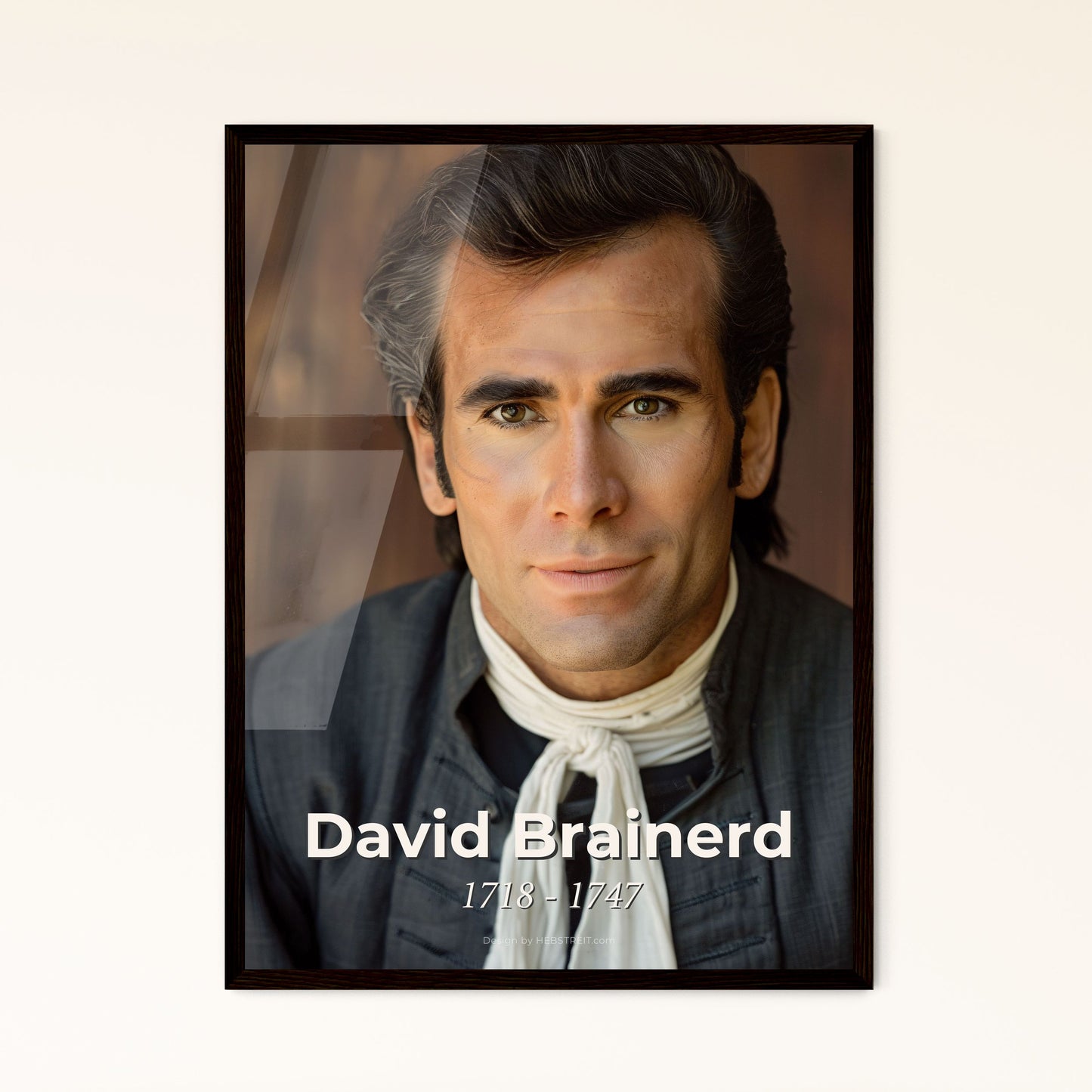 Captivating Portrait of David Brainerd: Iconic American Missionary in Ultra-Realistic Sepia Tone, Perfect for Home Decor & Gifting