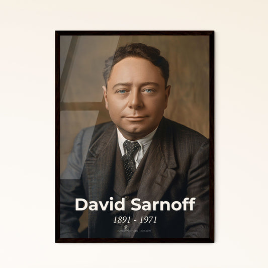 David Sarnoff: Icon of Innovation - Timeless Portrait of an American Visionary in High-Quality Monochromatic Art