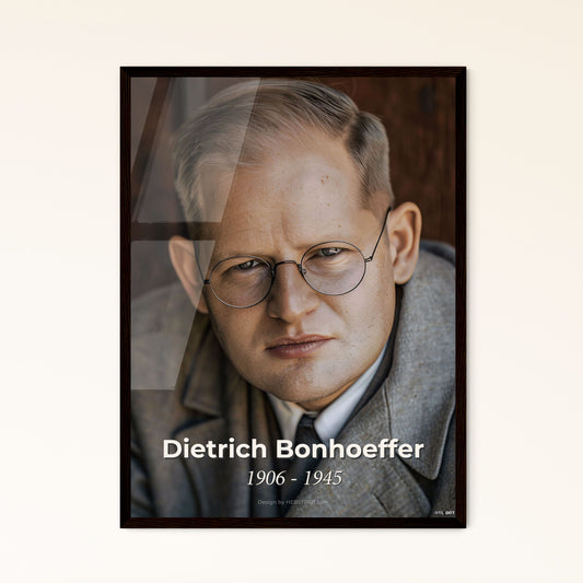 Timeless Tribute to Dietrich Bonhoeffer: Iconic Portrait of the Anti-Nazi Theologian in Stunning Monochrome Art Print